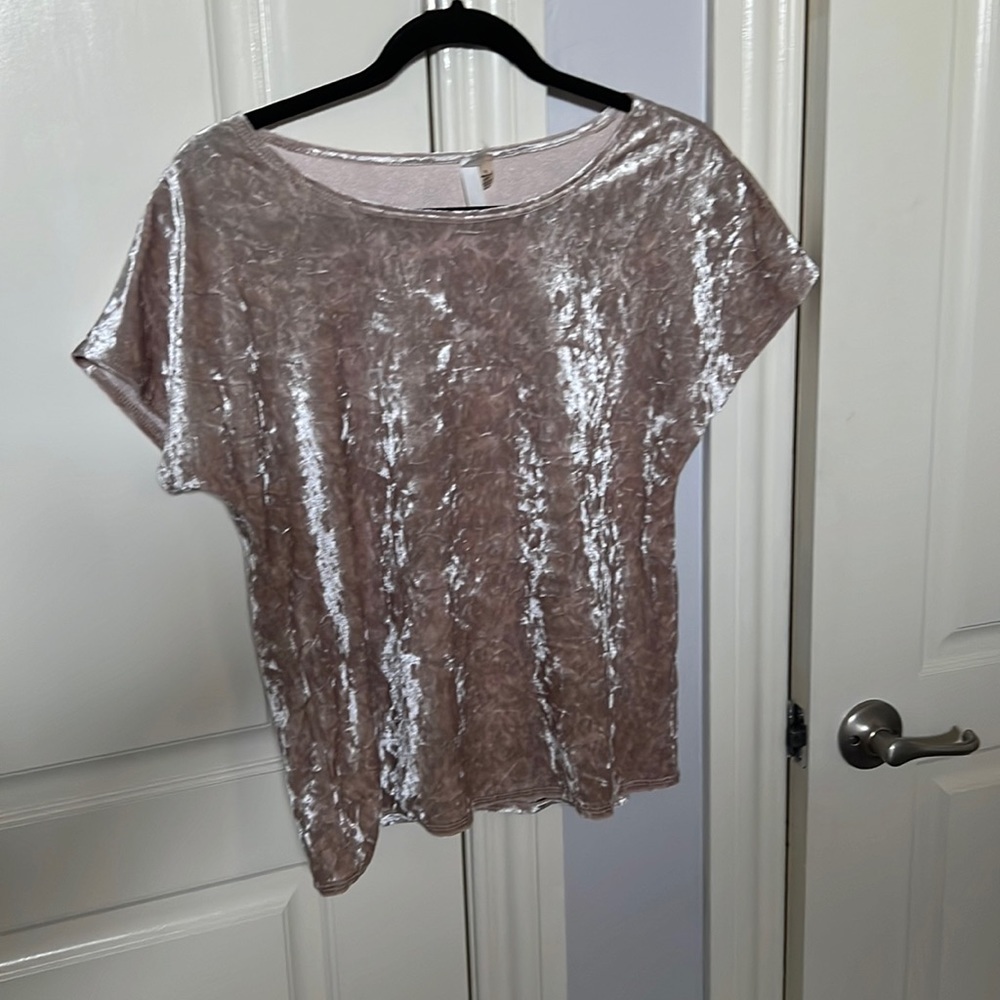 Cute Light Pink Velvet Top